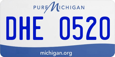 MI license plate DHE0520