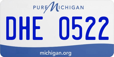 MI license plate DHE0522