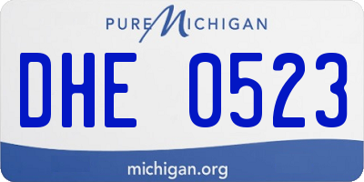 MI license plate DHE0523
