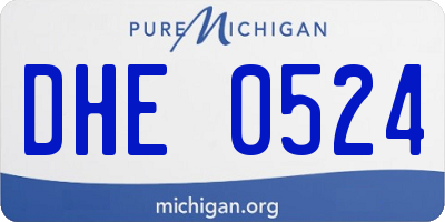 MI license plate DHE0524