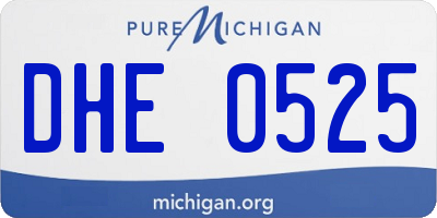 MI license plate DHE0525