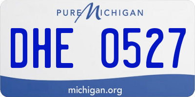 MI license plate DHE0527