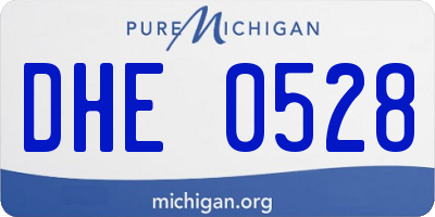 MI license plate DHE0528