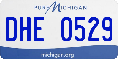 MI license plate DHE0529