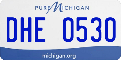 MI license plate DHE0530