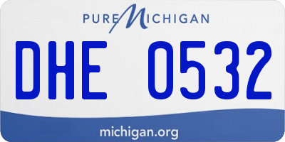 MI license plate DHE0532