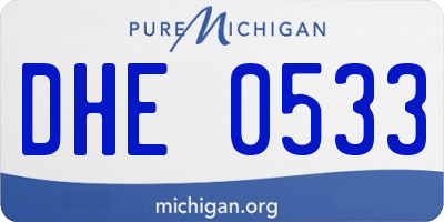 MI license plate DHE0533