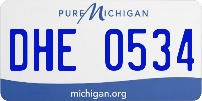 MI license plate DHE0534