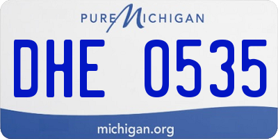 MI license plate DHE0535
