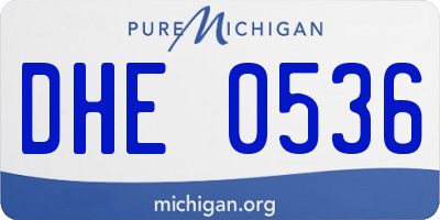 MI license plate DHE0536