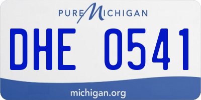 MI license plate DHE0541