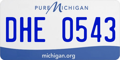 MI license plate DHE0543
