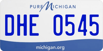 MI license plate DHE0545