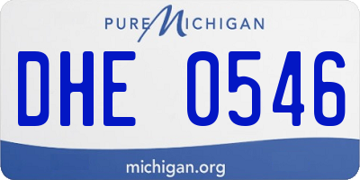 MI license plate DHE0546