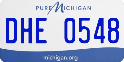 MI license plate DHE0548