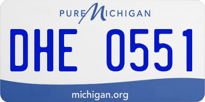 MI license plate DHE0551