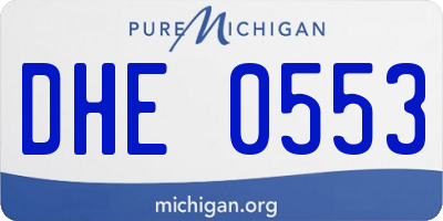 MI license plate DHE0553