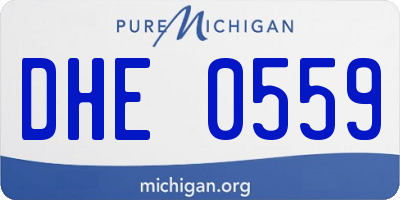 MI license plate DHE0559