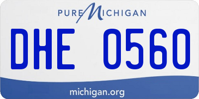 MI license plate DHE0560