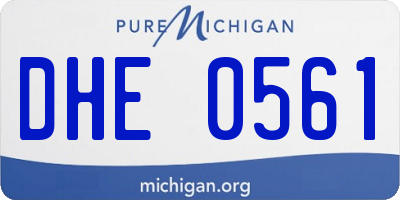MI license plate DHE0561
