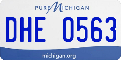 MI license plate DHE0563
