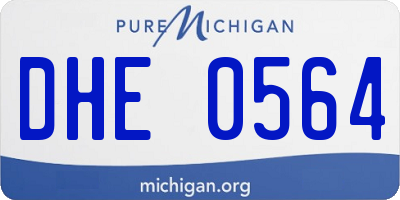 MI license plate DHE0564