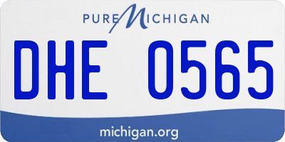 MI license plate DHE0565
