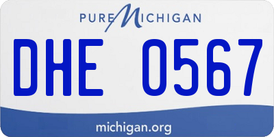 MI license plate DHE0567