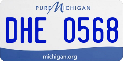 MI license plate DHE0568