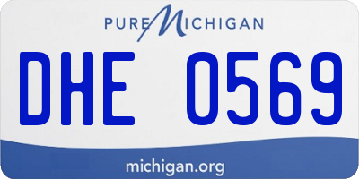 MI license plate DHE0569