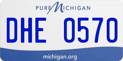 MI license plate DHE0570