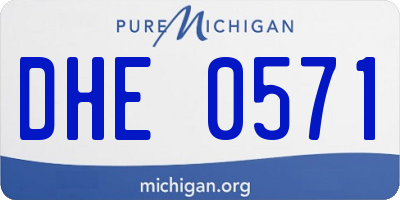 MI license plate DHE0571