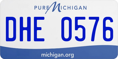 MI license plate DHE0576