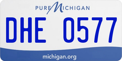 MI license plate DHE0577