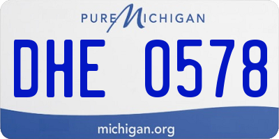 MI license plate DHE0578