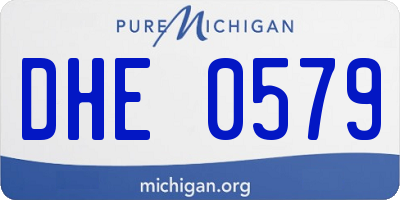 MI license plate DHE0579