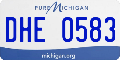 MI license plate DHE0583