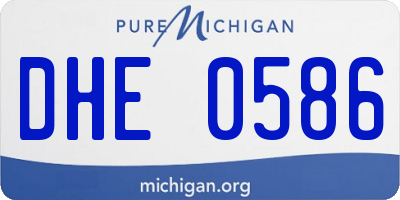 MI license plate DHE0586