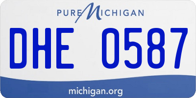 MI license plate DHE0587
