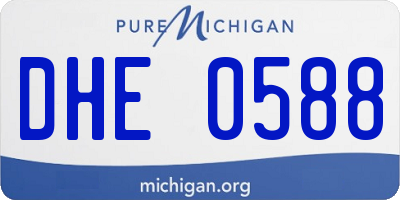 MI license plate DHE0588