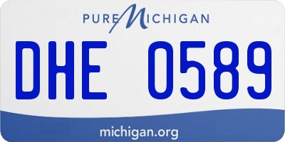 MI license plate DHE0589