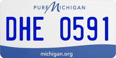 MI license plate DHE0591