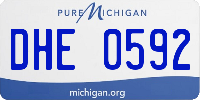 MI license plate DHE0592