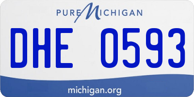 MI license plate DHE0593