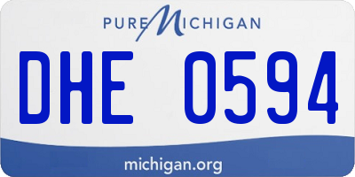MI license plate DHE0594