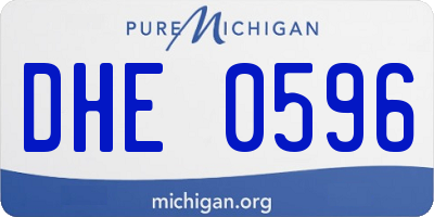 MI license plate DHE0596