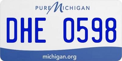 MI license plate DHE0598