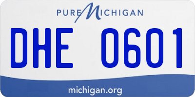 MI license plate DHE0601