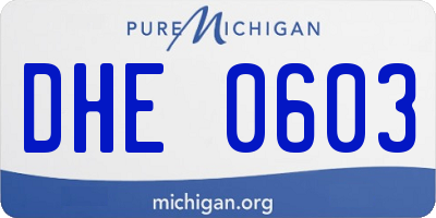 MI license plate DHE0603