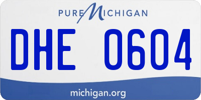 MI license plate DHE0604